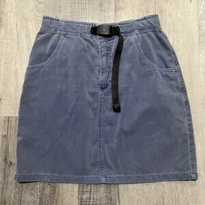 Vintage Gramicci Belted Blue Cotton Canvas Skirt USA Hiking Outdoor Women’s S